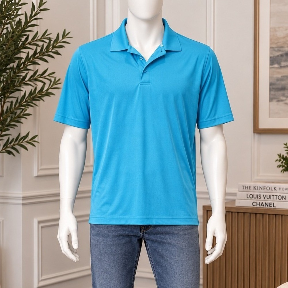 Concepts Sport Mens Polo Performance Moisture Wicking Solid Blue XL